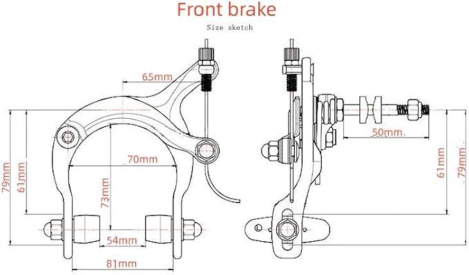 CDHPOWER Bike Brake Calipers Set C Brake Caliper Rear & Front Brakes Kit Aluminum Alloy Side Pull Brake for MTB Mountain Bike, Road Bicycle (1 Pair)