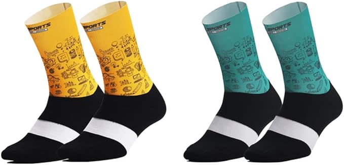 Cycling Socks Pro Mens Womens Riding Socks Bicycle Bike Sport Ankle Athletic Socks XC MTB BMX White Yellow Blue Green Red