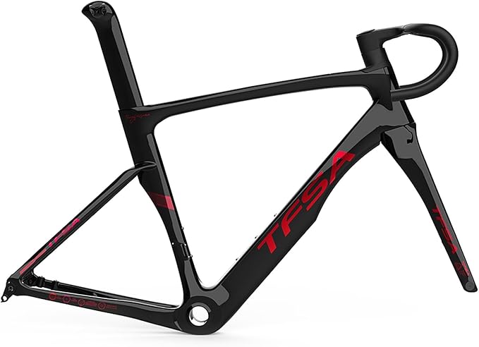Carbon Fiber Track Frame 700C 49cm 52cm 54cm 56cm Fixed Gear Bike Frameset Road Bike Frameset Quick Release Frame F12x100mm R12x142mm QR Internal Routing(Black 2,49cm)