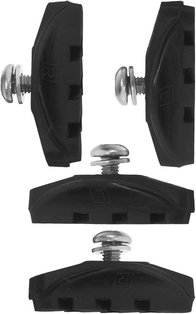BESPORTBLE Road Bike Brake Pads Set 4pcs (2 Pairs) Black Rubber C-Brake Blocks Bicycle Brake Pads for Carbon Rims and Road Cycling Maintenance