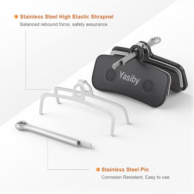 Bike Brake Pads, 4 Pairs Disc Brake Pads High-Performance with Installation Tools for Shimano MT420 MT520 M6120 M7120 M8120 Tektro TRP Ebike Moutain & Road Bike MTB Brake Pads Replacement