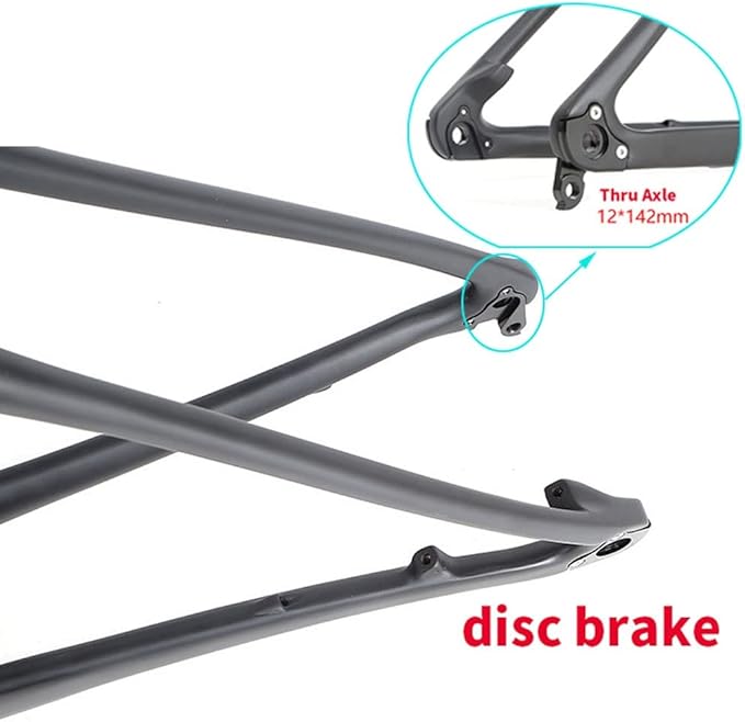 Carbon Fiber Mountain Bike Frame 27.5er 29er XC AM Hardtail Bike Frame 15''/17''/19'' 12 * 142mm Thru Axle Frame Disc Brake Routing Internal(Matte Black,29 * 17'')