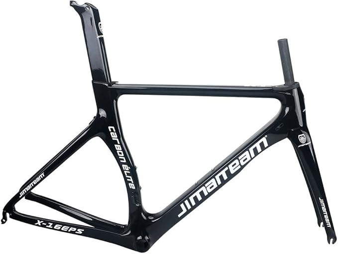 700c Road Bike Frameset Carbon C Brake Racing Frame QR 100/130mm Internal Routing Rame Set 46/48/50/52/54CM (Color : Black, Size : 50cm)