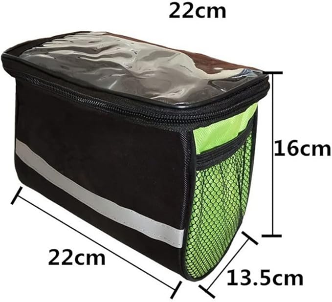Collapsible Bike Basket, Large Capacity Bike Handlebar Bag, Multi-Purpose Detachable Bicycle Front Basket, Front Storage Bag with Reflective Strip for Shopping Commuter Pet Camping Outdoor Black