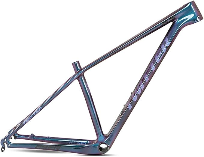 27.5er 29er Carbon Fiber Bike Frame 15''/17''/19'' Hardtail Mountain Bike Frame QR 135mm Disc Brake Internal Routing XC AM(Blue,27.5 * 17'')