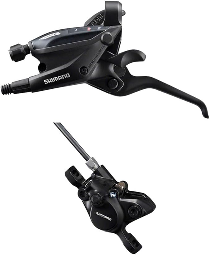 SHIMANO Bicycle Disc Brake Lever Assembled Set - ST-EF505 ((L), 3SPD, BR-MT200(R), W/O Adapter)