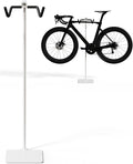 Rcool Carbon Steel Bike Stand,Adjustable 24-51in,Home Garage Parking Rack,Stable Anti-Slip,Durable Install,Frame Protection,Space-Saving，white