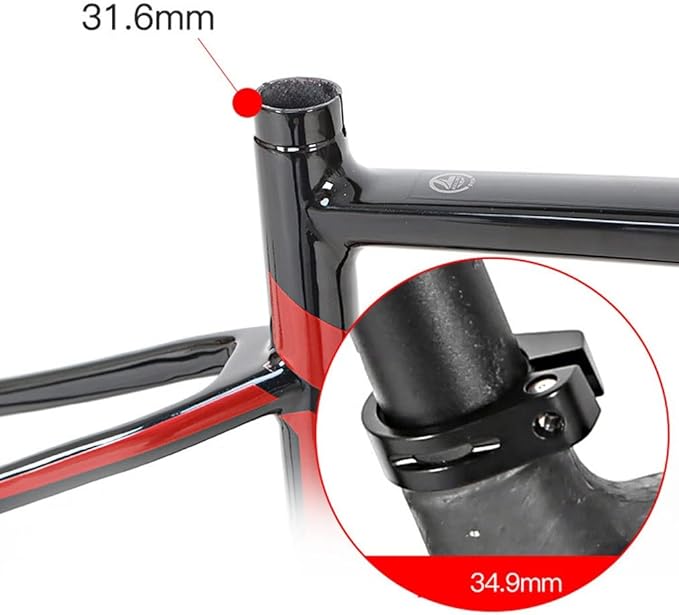 Carbon Road Bike Frameset Disc Brake 700C Off-Road Racing Frame 45/48/51/54cm Front 100mm Rear 142mm Thru Axle Frame Set(Black A,48CM)