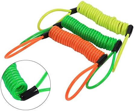 Disc Lock Cable, Motorcycle Bike Alarm Disc Lock Antitheft Security Spring Reminder Coil Cable(Orange)