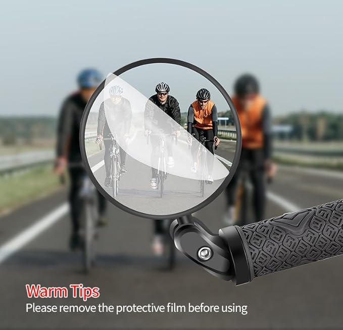 Handlebar Bike Mirror, 4pcs Bicycle Rearview Mirrors Set, HD Safety Bike Rear View Mirror, Adjustable Handlebar Mounted Convex Mirror with Allen Wrench, for Mountain Road Bikes