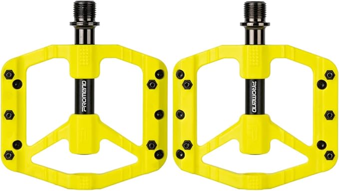 Bicycle Pedals for Mountain/Road/Folding/Touring Bikes - Nylon Body with Aluminum Alloy Sleeve, Chrome-Molybdenum Steel Axle, 3 Sealed Bearings, 9/16" Standard Thread