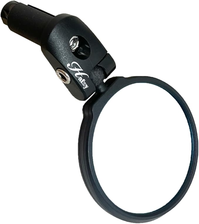 Hafny Bar End Bike Mirror, HD, Blast-Resistant, Glass Mirror, HF-MR090, HF-M951-FR03, HF-M952-FR03 (Silver Glass, 68mm)