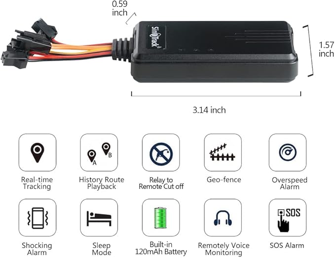 SinoTrack GPS Tracker for Vehicles ST-906L 4G GPS Tracker Anti-Theft Locator Real-Time Hidden Location Device for Car Motorcycle Truck Taxi with No Monthly Fee Tracking System
