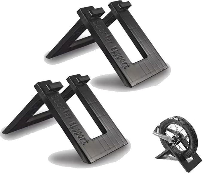 2 Pack Kids Balance Bike Parking Rack Stand Foldable Kickstand Holder for No Pedal Training Bicycle Scooter 8‘’ 9‘’ 10‘’ 12 Inch Bikes Storage Organizer Indoor Outdoor Garage