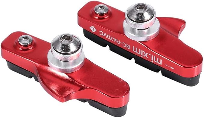 Tbest Road Brake Pad Blocks MTB BMX Mountain Bike V Brake Pads Brake Blocks 2pcs Aluminium Alloy Road Brake Shoes Drawer Style Brake Pads for Mountain Bike Cycling