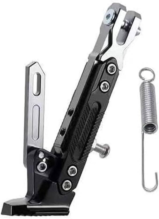 Motorcycle Adjustable Kickstand for Kawasaki KX450 2002-2025, Aluminum Side Stand Non Slip Foot Pad Stable Parking Support Motorcycle Scooter Bike,Silver