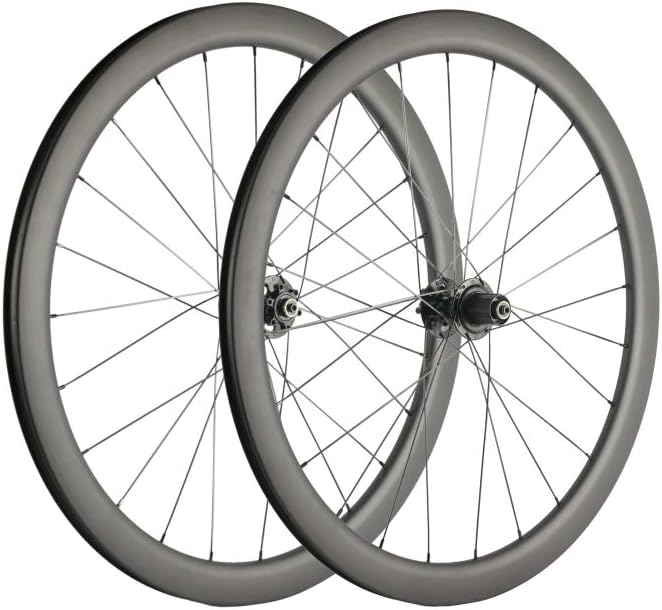 SUPERTEAM Carbon Fiber Disc Brake Wheelset 700c Road Wheel 25mm Width UD Matt 30/40/45/55mm (45mm, CX3 Hub Center Lock 12 * 100-12 * 142mm Thrux Axle)