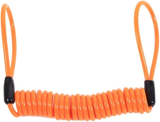VGEBY Motorcycle Bike Alarm Disc Lock Antitheft Security Spring Reminder Coil Cable ( Color : Yellow ) Motorcycle Disc Lock Security Cable Lock Disk Lock Reminder Cable Disc Lock Reminder