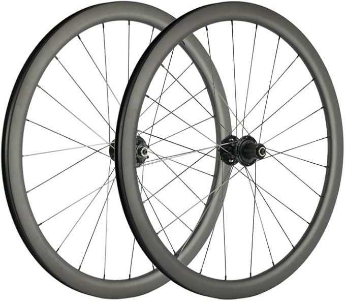SUPERTEAM Carbon Fiber Disc Brake Wheelset 700c Road Wheel 25mm Width UD Matt 30/40/45/55mm (40mm, CX3 Hub Center Lock 12 * 100-12 * 142mm Thrux Axle)