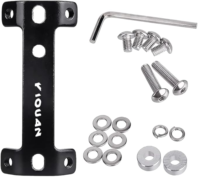 Bike Bottle Cage Adapter Aluminum Alloy Double Headed Bicycle Bottle Cage Extender High Hardness Adjustable Bottle Mount Seat Post Water Bottle Holder with Installation Tool
