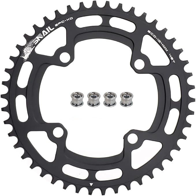 FOMTOR 104 BCD Chainring (30-52T) 7-12 Speed Compatible CNC 7075 Aluminum Narrow Wide Tooth Round Oval Chainrings for MTB/Road Bike Ebike Chainwheel Black/Red