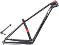 Carbon Hardtail Mountain Bike Frame 27.5er 29er Disc Brake Bike Frame 15''/17''/19'' XC Internal Routing Frame Thru Axle 12 * 148mm Boost(Black Red,15'')