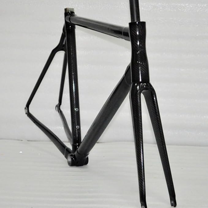 TUJISEK Carbon Fibre Frame 700C Road Bikes Frameset with Fork + Seatpost 45/48/50/52/54/56CM Frame Ultra Light V Brake QR 130MM Internal Routing