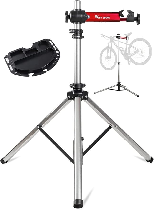 West Biking Bike Repair Stand(Max 85 Lbs) - Adjustable Foldable Bike Workstand With Quick Release,Bicycle Maintenance Rack Workstand For Home Mechanics,Tripod Base Park Tool Repair Stand