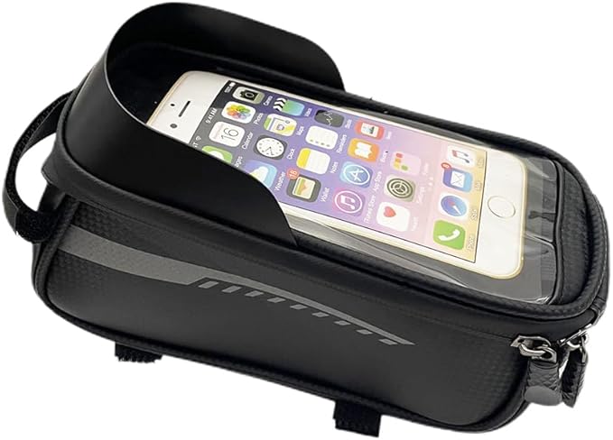 Waterproof Bike Phone Front Frame Bag Handlebar Mount Bicycle Front Tube Bag with Touchscreen Compatibility, Sunshade & Shockproof Design for Cycling, Commuting, and Outdoor Sports