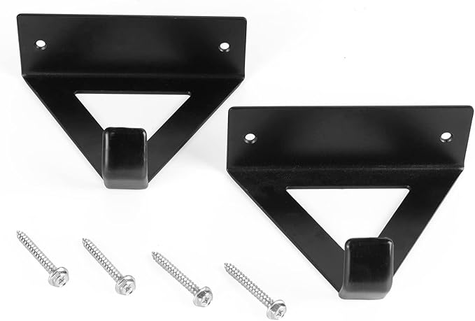 2 Pack Bike Rack Wall Hook Wall Mount Bike Hook Holder Storage Rack for Indoor Storage and Garage Organization Flip-Up Bicycle Rack with EVA for Bicycles - Mountain (Triangle Black)