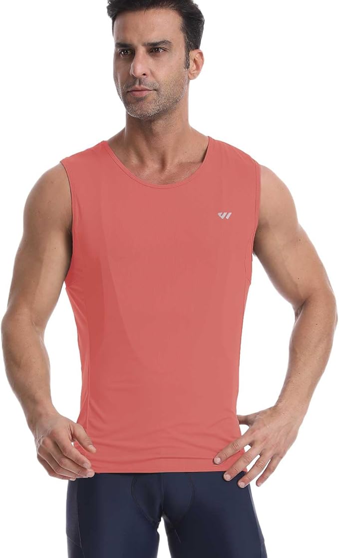Lo.gas Sleeveless Cycling Jersey Men, Biking Base Layer Breathable and Lightweight with Back Pocket Sports Vest