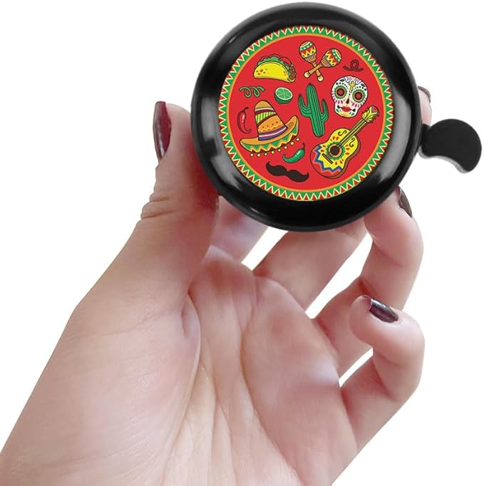 WIRESTER Black Aluminum Round Bike Bell, Classic Ring Bicycle Bell, Bike Accessories Bell Ring for Adults Kids Girls Boys
