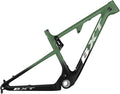 29er Carbon Fibre Mountain Bike Frame 16/17/18.5/20inch Full Suspension Frame 100mm Travel XC Soft Tail Trail Racing Bike Frame 12*142mm Thru-Axle/9*135mm QR Disc Brake(Dark Green,29*17")