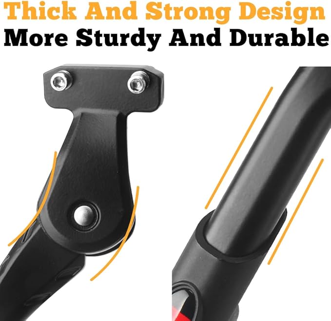 Height Adjustable Bicycle Kickstand Aluminum Alloy Strong Rear Mount Kick Stand for 16-22inch Bikes,Ebikes (40mm Hole Distance only)