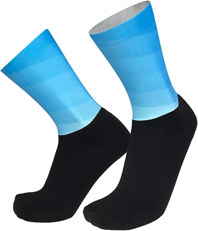 Aero Socks Cycling Aero Socks For Men Anti-Slip Silicone Aero White Line Cycling Sports Running Socks 6-11
