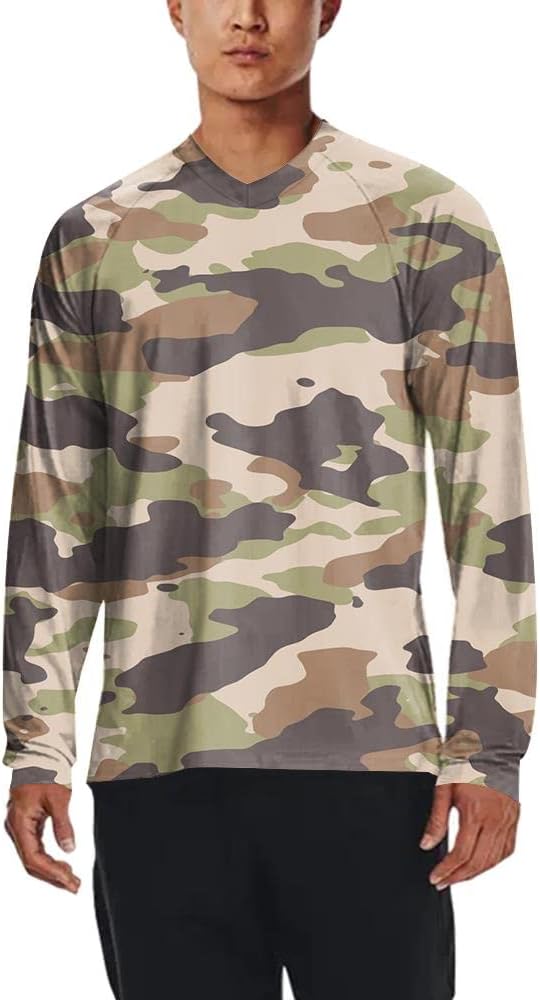 Men's MTB Shirt Long Sleeve Off-Road Motocross Cycling Jersey Mountain Bike Shirts Quick-Dry Moisture Wicking
