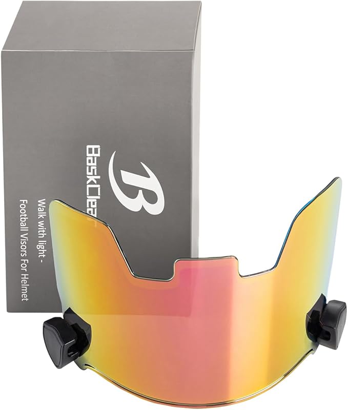 Football Visor Helmet Clear Visor, Scratch Resistant, UV Block, Anti-Fog, Anti-Cracking. Fits Youth and Adult Football Helmets.