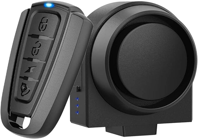 Wireless Remote Bike Alarm: 115dB Super Loud Bicycle Vibration Motion Sensor Siren Anti Theft Security System Motorcycle Alarm Waterproof USB-C Rechargeable Multipurpose Vehicle Alert Device