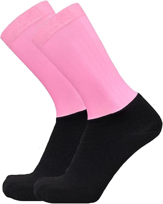 Aero Socks Cycling Aero Socks For Men Anti-Slip Silicone Aero White Line Cycling Sports Running Socks 6-11