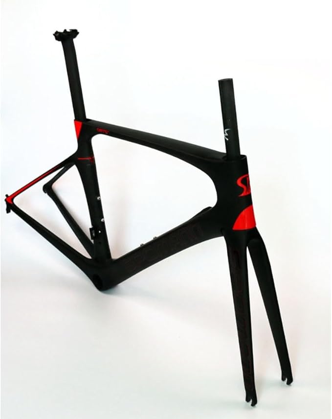 TUJISEK 700C Road Bikes Break Wind Frame Carbon Fibre Ultra Light Frameset with Fork and Seatpost 46/49/52/54/56CM Frame V Brake QR 130MM Semi Internal Routing