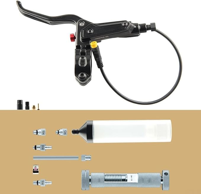 Hydraulic Disc Brakes, Aluminum Alloy Hydraulic Brake Lever GT267 Power Off Brake Handle 3 Pin for Ebike/Folding Bike/Scooter/Fat Bike(L+R+9PCS Tool)