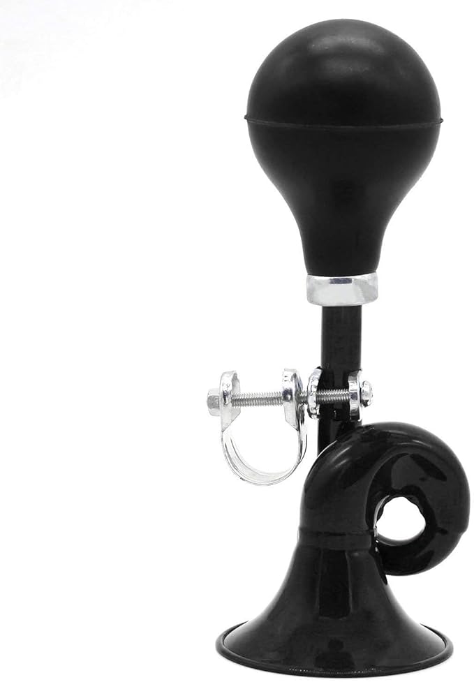 2 Pack Bugle Horn, Coolrunner Retro Clown Horn, Kids Bike Horn, Classic Vintage Metal Twist Loudspeaker Siren Hooter Snail Air Horn for Vehicles Bicycles Golf Cart
