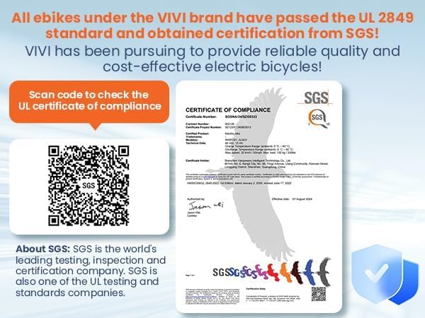Vivi MT20UL Portable Electric Bike 20" x3.0 Fat Tire Foldable E-Bike with 48V 499.2WH Detachable Battery, 1000W Peak Power, Up to 50 Miles Capacity, 7-Speed, 21.7MPH, SGS UL2849 Certified