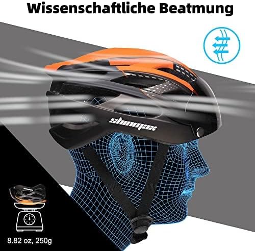 Shinmax Bike Helmet, CPSC/CPC Bike Helmet for Adult Men Women with Magnetic Goggles&Led Back Light Cycling Helmet Adjustable SM-T69