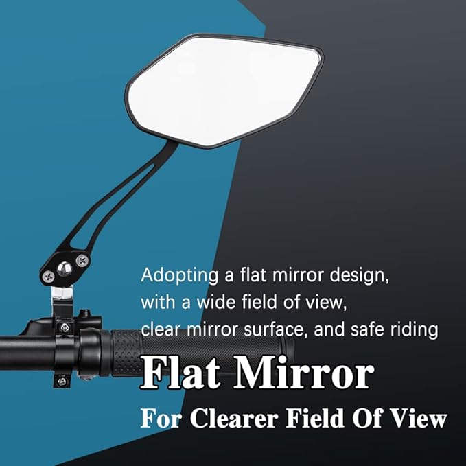 ASUBHA 2PCS Motorcycle Mirrors, Motorcycle Mirrors for Handlebar, Convex Handlebar Rear View Side Mirror with M8 M10 Bolt, Wide Angle Rear View Mirror Car Accessories for Scooter ATV UTV Dirt Bike