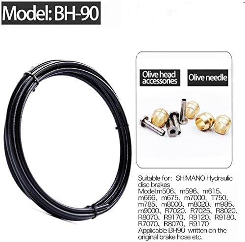 YBEKI 2500mm Kevlar Teflon Hydraulic Disc Brake Hose Kit with Brass Fittings – Compatible with Shimano BH59/BH90, SRAM, Magura
