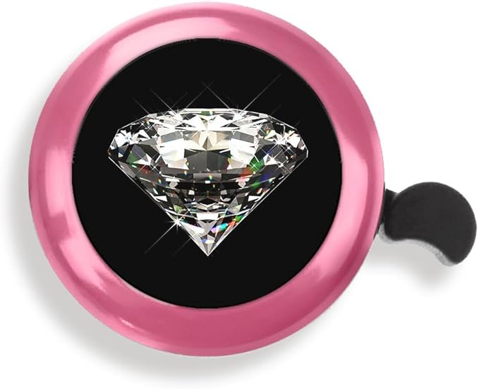 WIRESTER Pink Aluminum Round Bike Bell, Classic Ring Bicycle Bell, Bike Accessories Bell Ring for Adults Kids Girls Boys