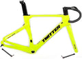 700C Carbon Road Bike Frameset 46/48/50/52/54/56cm Racing Frame Disc Brake 100mm/142mm Thru Axle Frame 90x420mm Handlebar Internal Routing(Yellow,56CM)