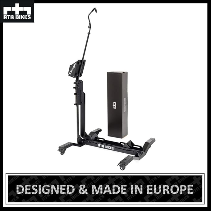 Brutus Up Pro Mobile Vertical Bike Stand – Rolling Garage Rack with E-Bike Charger Mount – Heavy Duty 66 lbs Capacity – Fits 24-29" Wheels & 3.5" Tires – Made in EU
