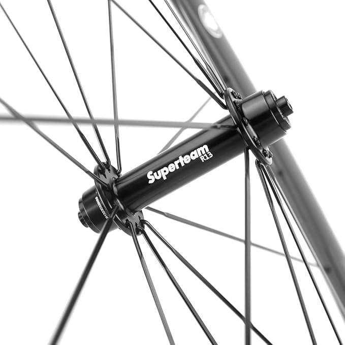 Superteam Carbon Fiber Road Bike Wheels 700C Clincher Wheelset 50mm Matte 23 Width